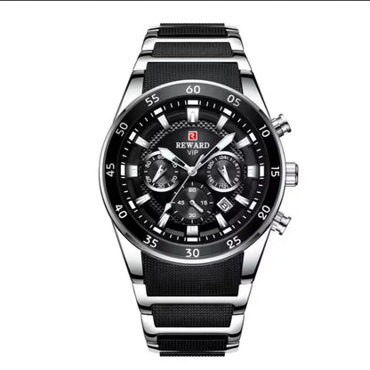 Rose Gold Black Dial Luxury Chronograph Watch for Men